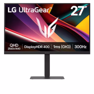 LG 27" 27G640A UltraGear™ QHD Gaming Monitor, IPS Panel, 300Hz Refresh Rate, 1ms Response Time, USB-C (PD 15W), Black