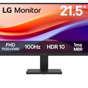 LG 22" 22U401A FHD Monitor, 100Hz Refresh Rate, 1ms MBR, sRGB 99% (Typ.), HDR10, Black
