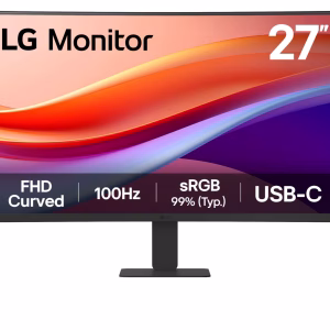 LG 27" 27U421A FHD Curved Monitor, VA Panel, 100Hz Refresh Rate, USB-C Port, Black