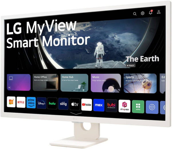 LG MyView 32'' 32SR50F Smart Monitor, IPS Panel, FHD Resolution, 60Hz Refresh Rate, 8ms Response Time, WebOS, White - Image 3