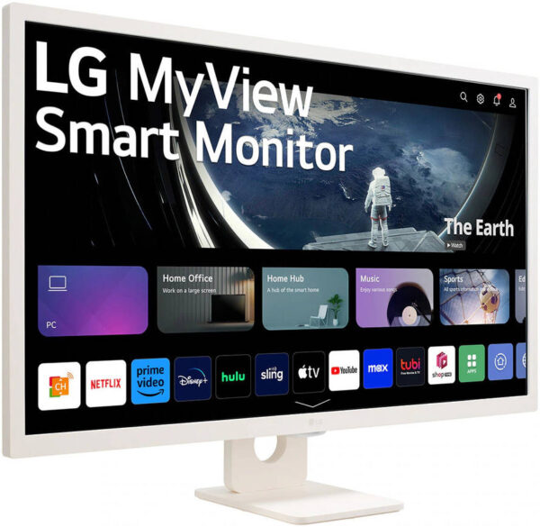 LG MyView 32'' 32SR50F Smart Monitor, IPS Panel, FHD Resolution, 60Hz Refresh Rate, 8ms Response Time, WebOS, White - Image 2