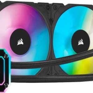 CORSAIR iCUE H100i ELITE CAPELLIX Liquid CPU Cooler, Low-Noise Cooling for Your CPU, With a 240mm Radiator, Two CORSAIR ML120 RGB PWM Fans, Black