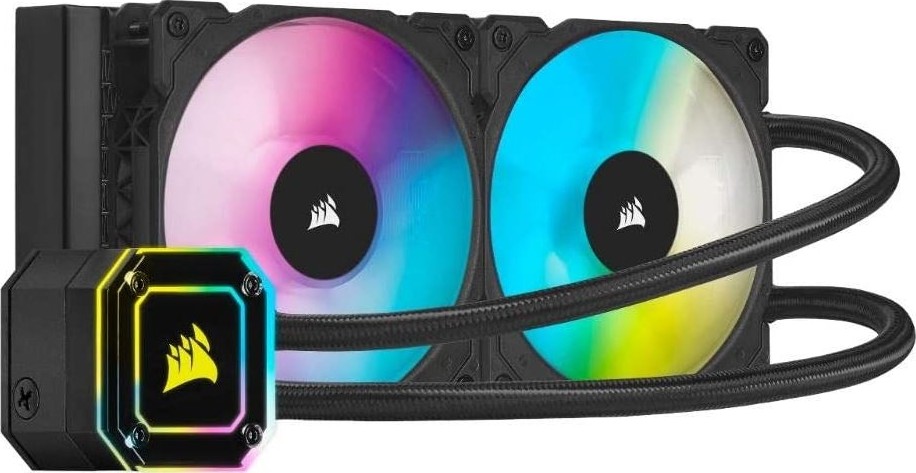 CORSAIR iCUE H100i ELITE CAPELLIX Liquid CPU Cooler, Low-Noise Cooling for Your CPU, With a 240mm Radiator, Two CORSAIR ML120 RGB PWM Fans, Black