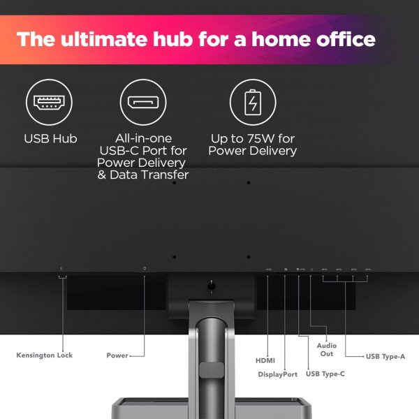 Lenovo L32p-30 32" UHD USB Type-C monitor, IPS Panel, 60 Hz Refresh Rate, 4ms Response Time, 3W×2 speakers, AMD Freesync, Black - Image 5