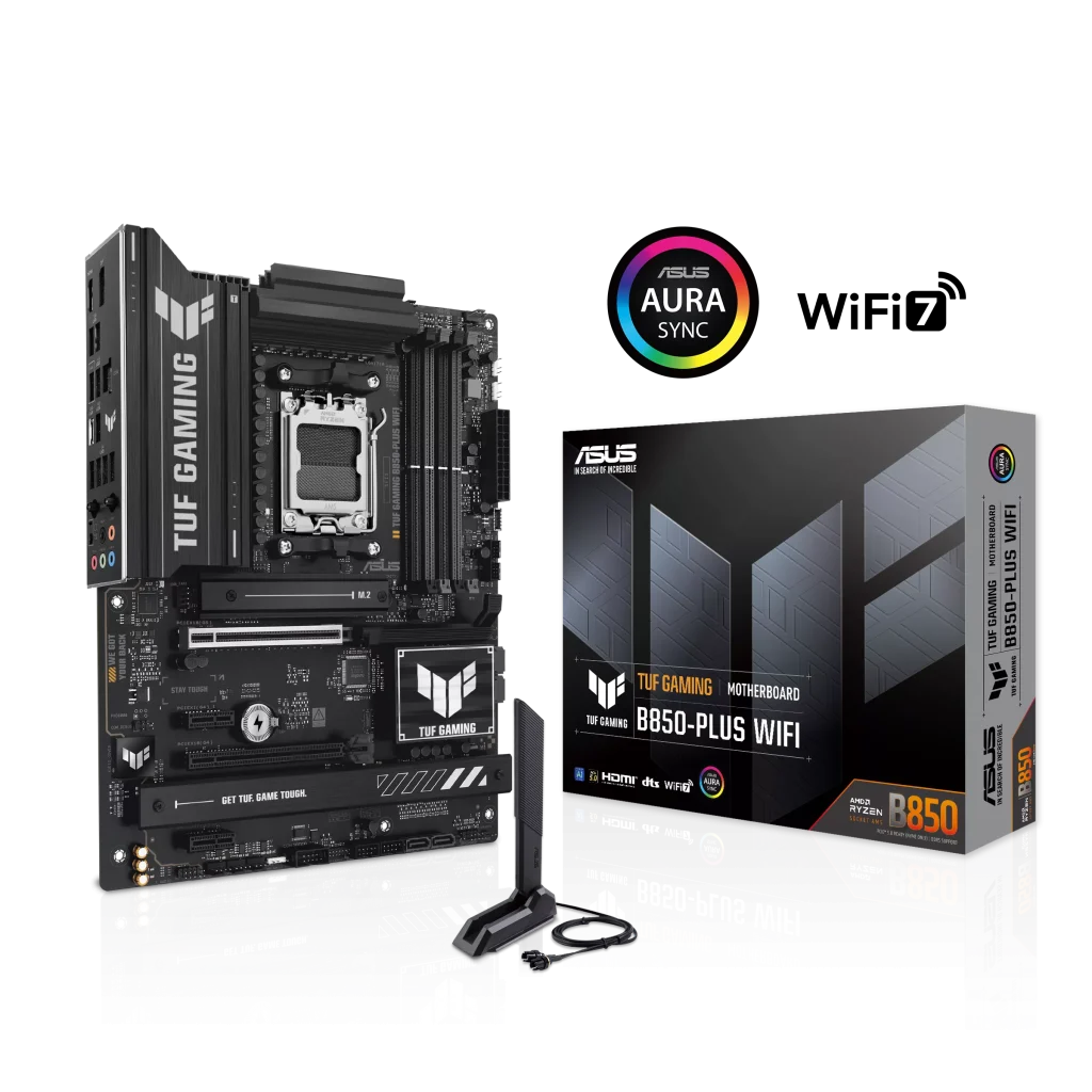 ASUS TUF GAMING B850-PLUS WIFI Motherboard, PCIE 5.0, Wi-Fi 7, Aura Sync