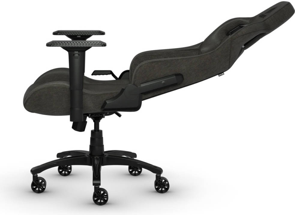 CORSAIR T3 RUSH Fabric Gaming Chair, Racing-inspired Design and Contoured Comfort, Padded Neck Cushion and Memory Foam Lumbar Support, Charcoal