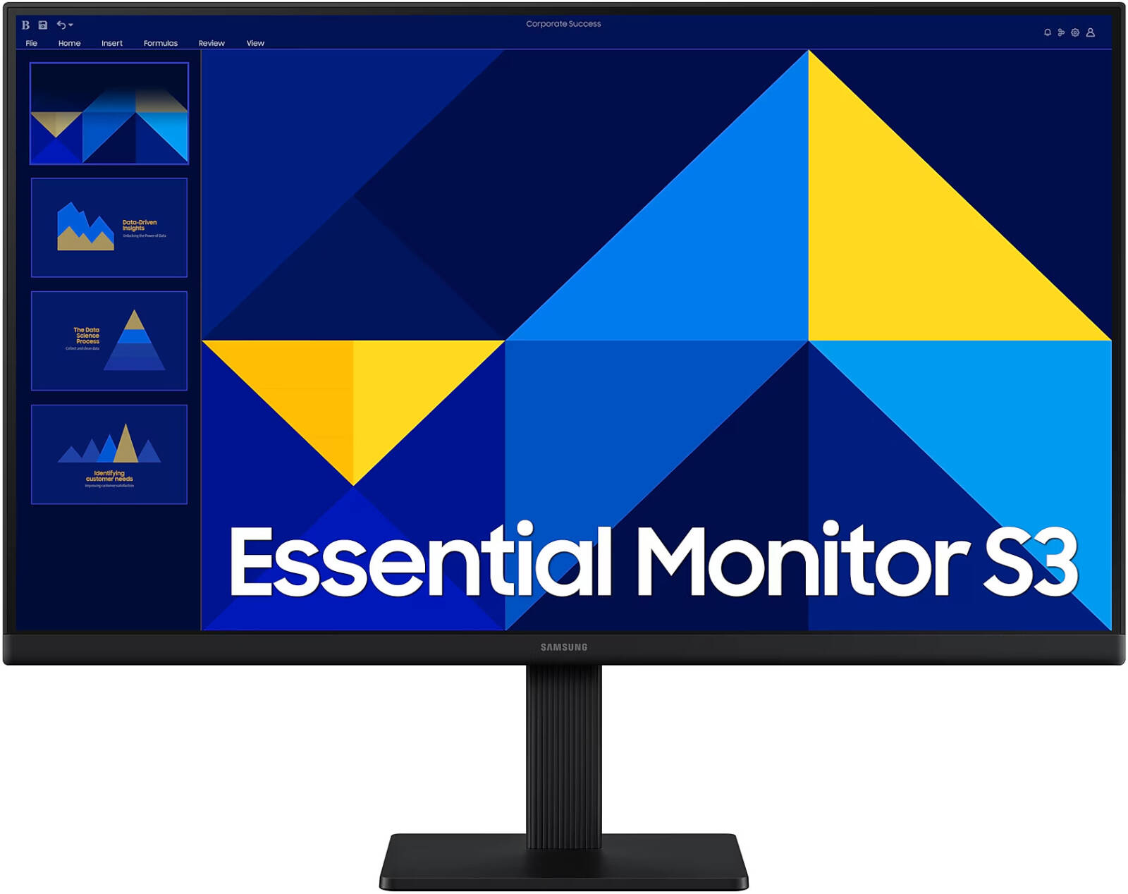 Samsung Essential S3 S30GD 24" Full HD Monitor, IPS Panel, 100Hz Refresh Rate, Black