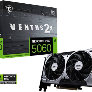 MSI GEFORCE RTX 5060 8GB VENTUS 2X OC Graphics Card, 912-V537-017