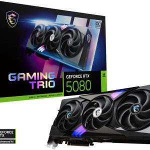 MSI GEFORCE RTX 5080 16GB GAMING TRIO OC Graphics Card, 912-V531-026