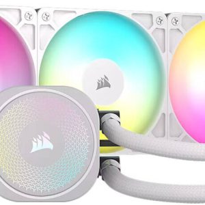 CORSAIR NAUTILUS 360 ARGB CPU Liquid Cooler, 360mm Radiator, RS120 ARGB Fans Deliver High Airflow, Static Pressure, and Low Noise, White
