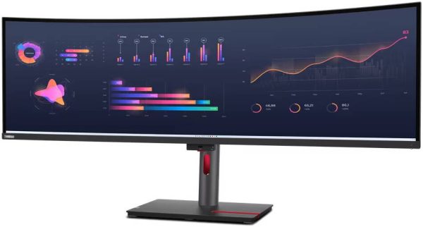 Lenovo ThinkVision P49w-30 49" Dual QHD Curved Monitor, IPS Panel, Thunderbolt4™ up to 100W power delivery, Black - Image 3