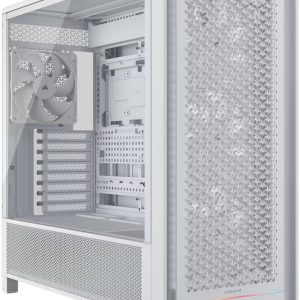 Corsair FRAME 5000D RS High-Airflow Mid-Tower PC Case, Tempered Glass, 360mm Radiator Support, 4x RS140 Pre-Installed Fans - White