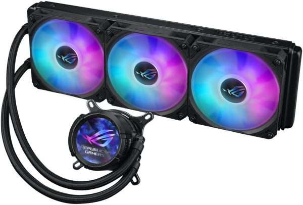 ASUS ROG STRIX LC III LCD 360mm ARGB CPU Liquid Cooler, 360mm Radiator, 2.1” IPS LCD with 360° rotatable graphics  - Black - Image 2