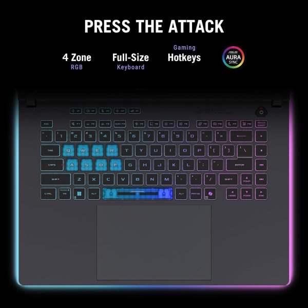 ASUS ROG Strix G16 G615LM 16" 2.5K QHD+ Gaming Laptop, Intel Core Ultra 9 275HX Processor, 16GB RAM, 1TB SSD, RTX 5060-8GB Graphics Card, 115W TGP, 240Hz Refresh Rate, Windows 11, Eclipse Gray - Image 4