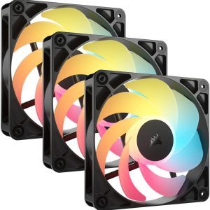 Corsair RS120-R ARGB 120mm PWM Reverse Fans Triple Pack, Black
