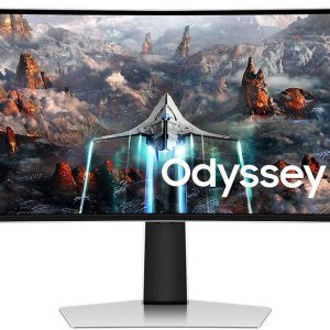 Samsung 49" Odyssey OLED G9 G93SC Curved Gaming Monitor, 32:9 screen ratio, 0.03ms GTG response time, AMD Freesync Premium Pro, Silver