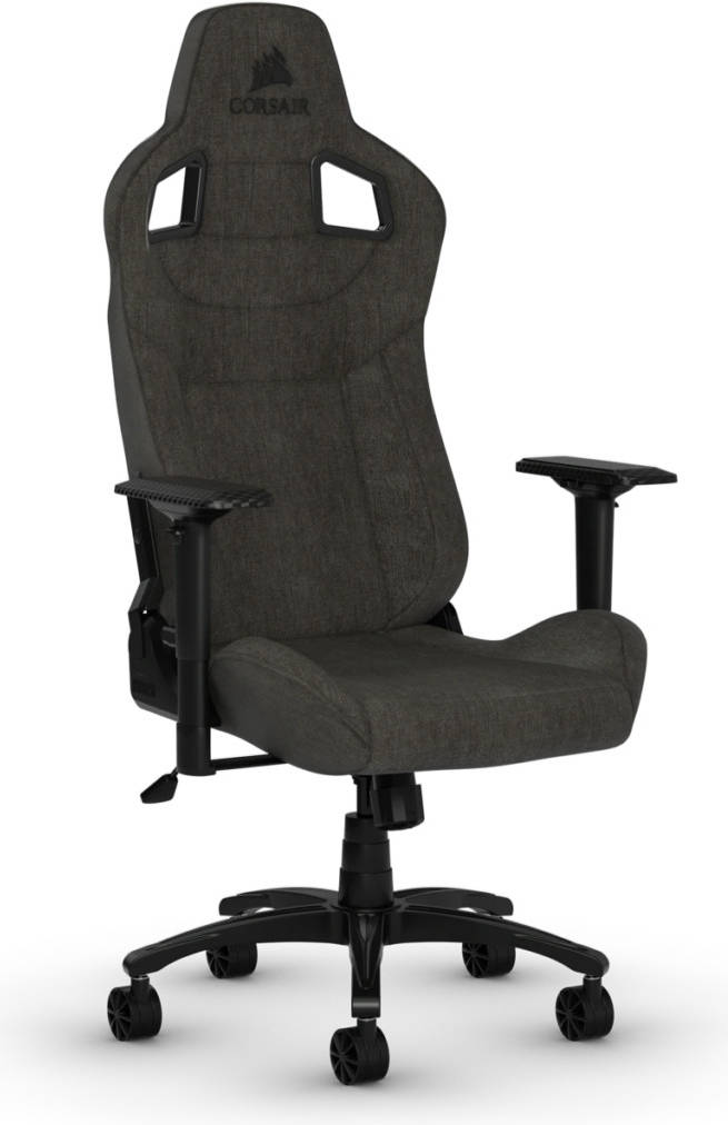 CORSAIR T3 RUSH Fabric Gaming Chair, Racing-inspired Design and Contoured Comfort, Padded Neck Cushion and Memory Foam Lumbar Support, Charcoal