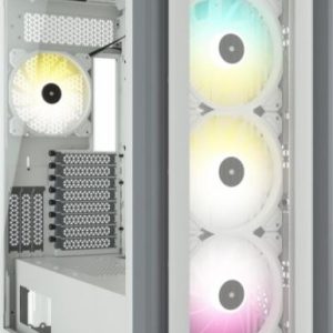 Corsair iCUE 7000X RGB Tempered Glass Full-Tower ATX PC Case, Tempered Glass, 4x SP140 RGB Pre-Installed Fan - White