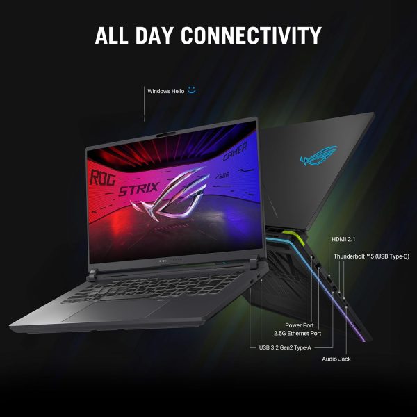 ASUS ROG Strix G16 G615LM 16" 2.5K QHD+ Gaming Laptop, Intel Core Ultra 9 275HX Processor, 16GB RAM, 1TB SSD, RTX 5060-8GB Graphics Card, 115W TGP, 240Hz Refresh Rate, Windows 11, Eclipse Gray - Image 3