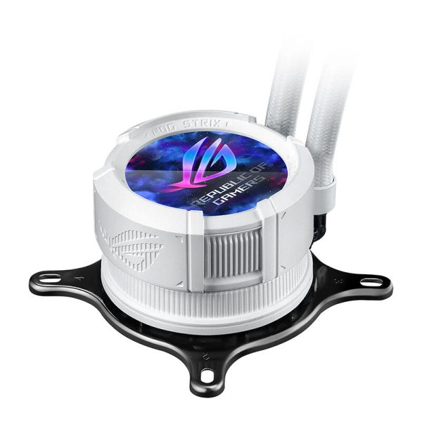 ASUS ROG STRIX LC III LCD 360mm ARGB CPU Liquid Cooler, Aura Sync, 0db Technology - White - Image 4
