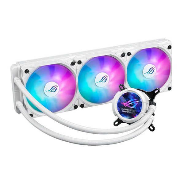 ASUS ROG STRIX LC III LCD 360mm ARGB CPU Liquid Cooler, Aura Sync, 0db Technology - White - Image 2