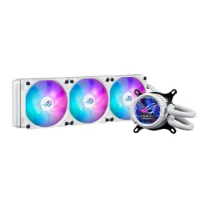 ASUS ROG STRIX LC III LCD 360mm ARGB CPU Liquid Cooler, Aura Sync, 0db Technology - White