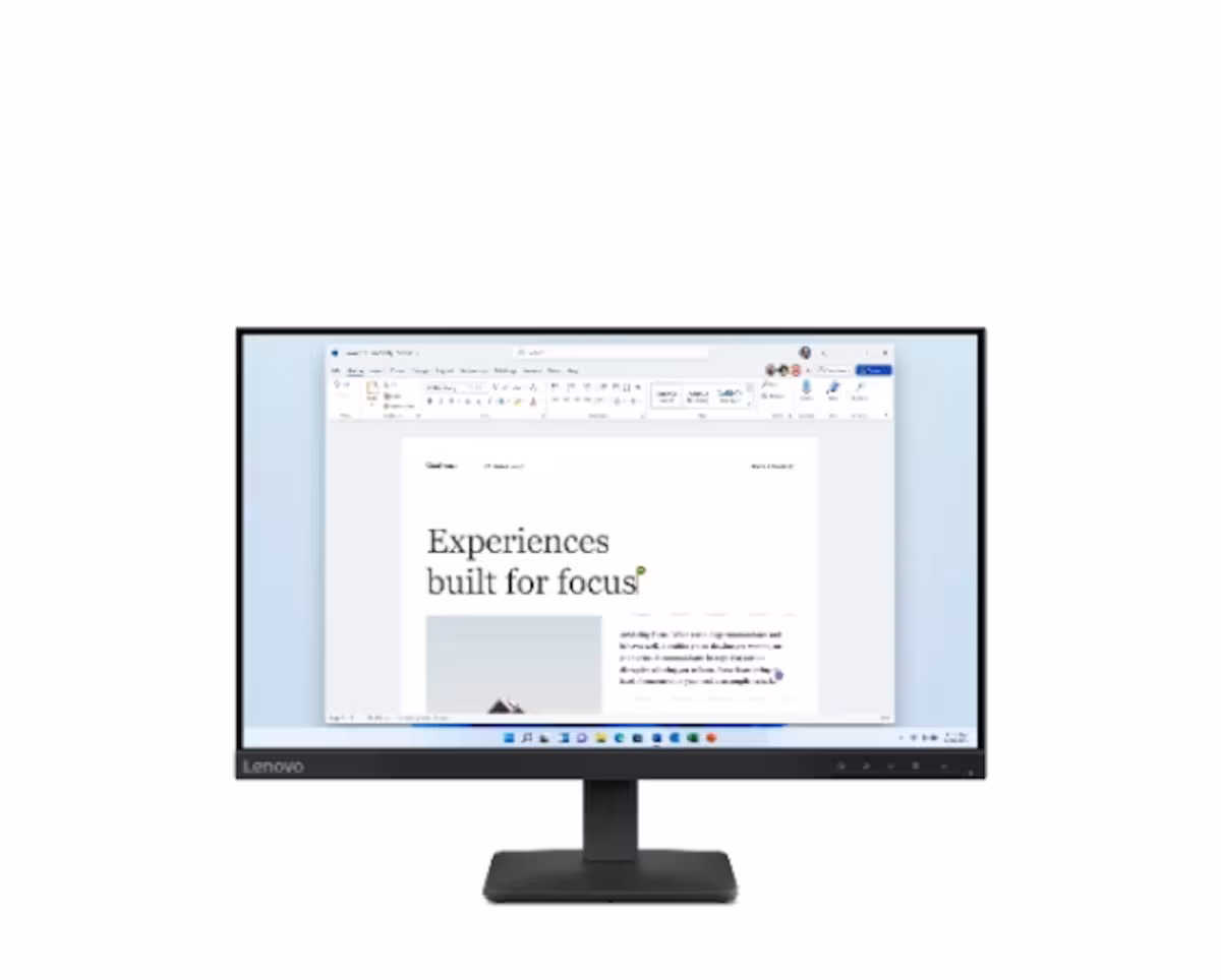 Lenovo L24-4e 24″ FHD Monitor, IPS Panel, 100Hz Refresh Rate, 99% sRGB, Black