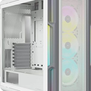 Corsair iCUE 5000T RGB Tempered Glass Mid-Tower ATX PC Case, 360mm Radiator & 10x Fan Support, Tempered Glass - White