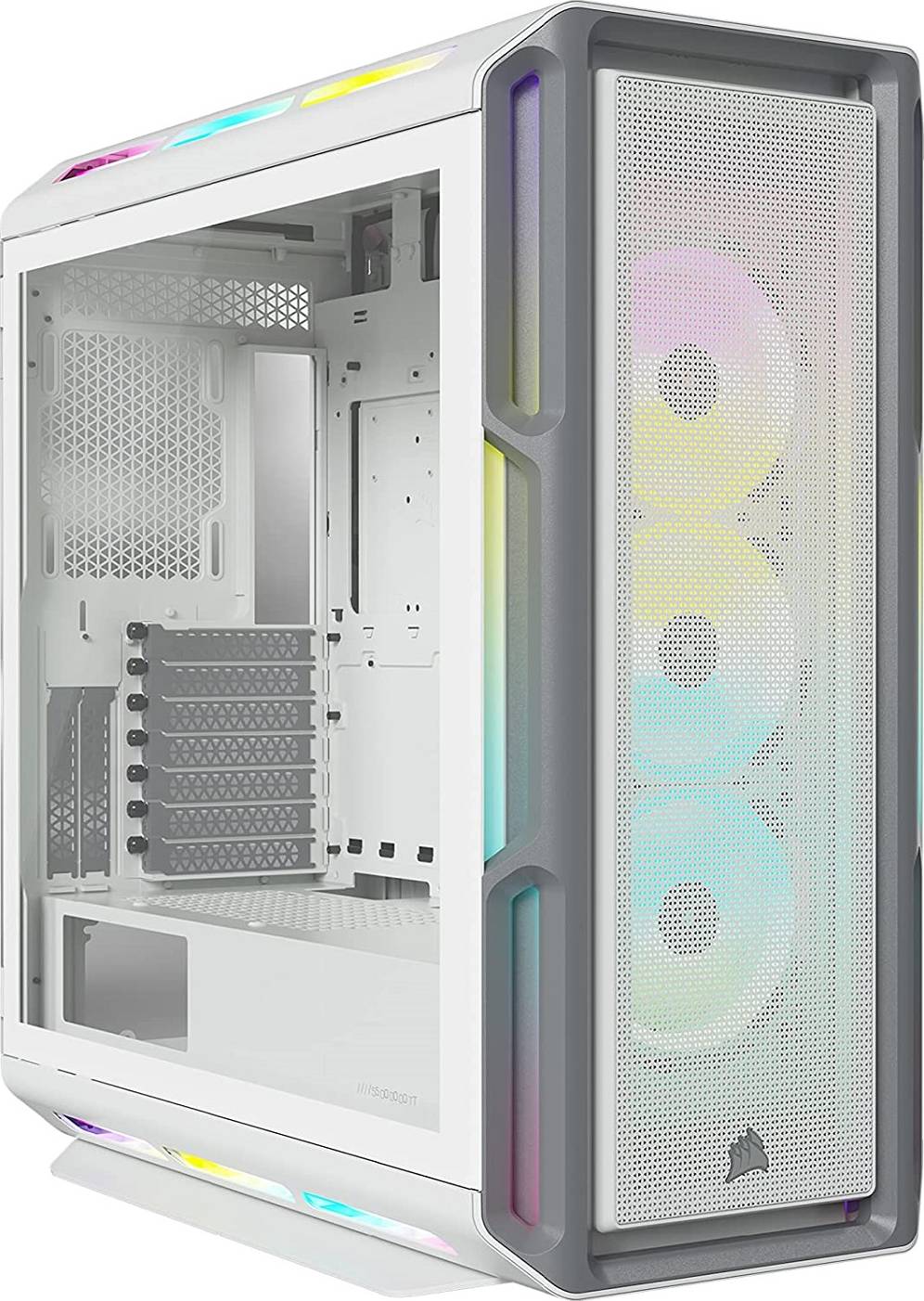 Corsair iCUE 5000T RGB Tempered Glass Mid-Tower ATX PC Case, 360mm Radiator & 10x Fan Support, Tempered Glass - White