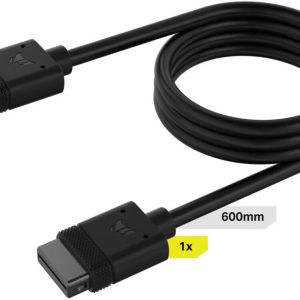 Corsair iCUE LINK Cable, 1x 600mm with Straight connectors, Black