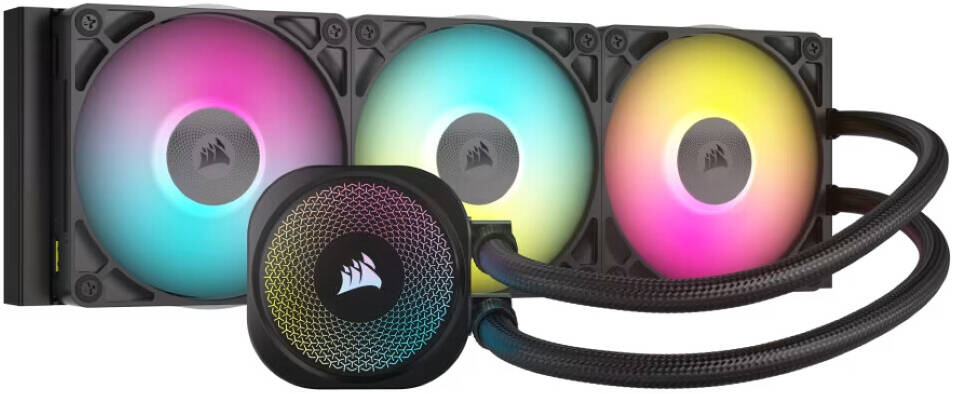 CORSAIR iCUE LINK TITAN 360 RX RGB AIO Liquid Cooler, 360mm Radiator, Three high-performance RX120 RGB fans, Black