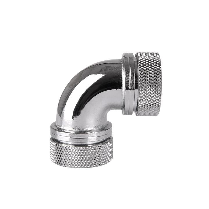 Thermaltake Pacific PETG Tube 90-Degree Dual Compression 16mm OD - Chrome