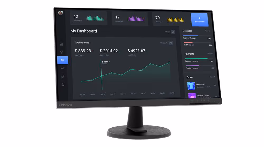 Lenovo C24-40 24″ FHD Monitor, VA Panel, 75Hz refresh rate, 4ms response time,Black