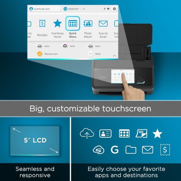 Ricoh ScanSnap® iX2500 Wi-Fi Enabled, Touch Screen Document Scanner - Standard Edition, Black - Image 8