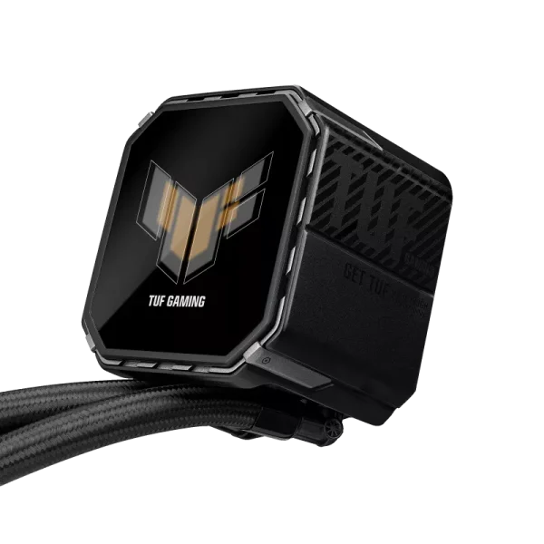 ASUS TUF Gaming LC III 360 ARGB LCD all-in-one liquid CPU cooler with pre-installed & integrated triple fans designed for high airflow and static pressure; 2.8" LCD for hardware monitoring, custom GIFs and MP4 video clips - Image 5