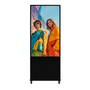 Hikvision 55-inch Touchable Slim Floor Standing Digital Signage, 2160 × 3840 4K Resolution, E-LED Backlight, 8ms Response Time, Black