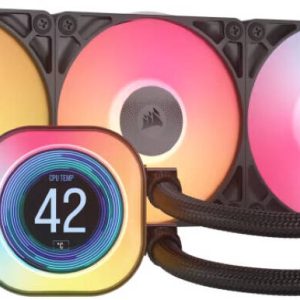 CORSAIR iCUE LINK TITAN 360 RX LCD AIO Liquid Cooler, 360mm Radiator, Three high-performance RX120 RGB fans, Black