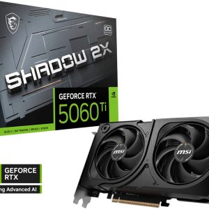 MSI GEFORCE RTX 5060TI 8GB SHADOW 2X OC Graphics Card, MSI 912-V536-023