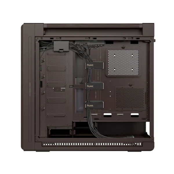 ASUS ProArt PA602 Wood Edition Retro Brown - Tempered Glass Panel, pre-installed 140 mm rear fan and two 200 mm front fans, support for a 420 mm radiator, Brown - Image 7