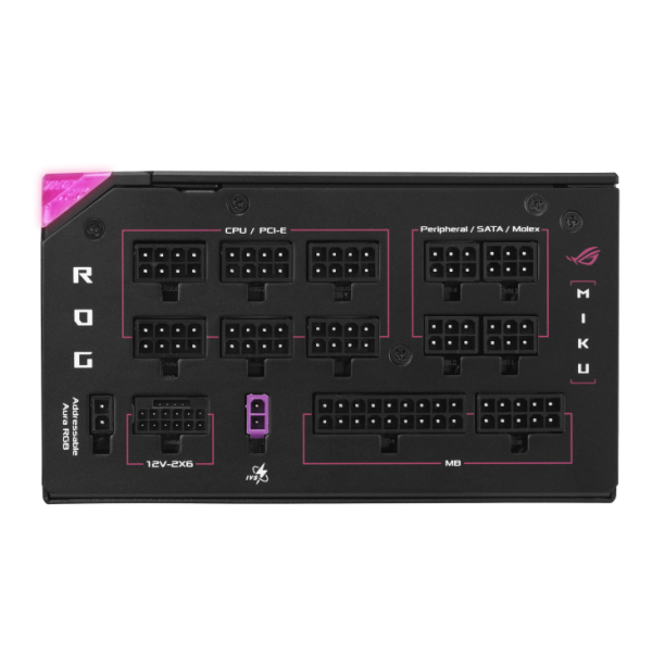 ASUS ROG Thor 1200W Platinum III Hatsune Miku Edition, Intelligent Voltage Stabilizer, Magnetic OLED Display - Image 5