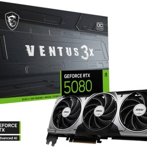 MSI GEFORCE RTX 5080 16GB VENTUS 3X OC Graphics Card, 912-V531-262