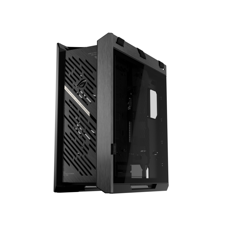 ASUS ROG Strix Helios II EATX mid-tower gaming case with dual tempered glass side panels, GPU support for up to 450mm in length, aluminum frame and front panel, GPU braces and 420mm radiator support, Black