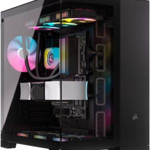 Corsair 6500X Mid-Tower Dual Chamber PC Case, 360mm Radiator & 10x Fan Support, Tempered Glass - Black
