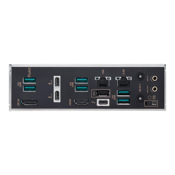 ASUS ProArt Z890-CREATOR WIFI Intel Z890 LGA1851 ATX content creation motherboard with PCIe® 5.0, DDR5 slots, two USB4® ports, 10G and 2.5G Ethernet, WiFi 7, five M.2 slots, plus a USB 20Gpbs front-panel header - Image 5