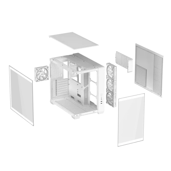 ASUS A32 PLUS ARGB ATX Gaming PC Case, 360mm radiators and 420mm graphics card compatibility, four pre-installed ARGB fans, White - Image 6