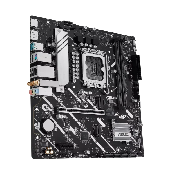 ASUS PRIME H810M-A WIFI Motherboard, WiFi 6, USB 10Gbps Type-A, USB 5Gbps Type-C, PCIe 4.0 M.2, Aura Sync - Image 2