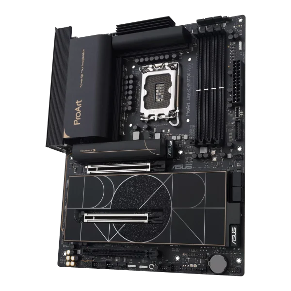 ASUS ProArt Z890-CREATOR WIFI Intel Z890 LGA1851 ATX content creation motherboard with PCIe® 5.0, DDR5 slots, two USB4® ports, 10G and 2.5G Ethernet, WiFi 7, five M.2 slots, plus a USB 20Gpbs front-panel header - Image 3