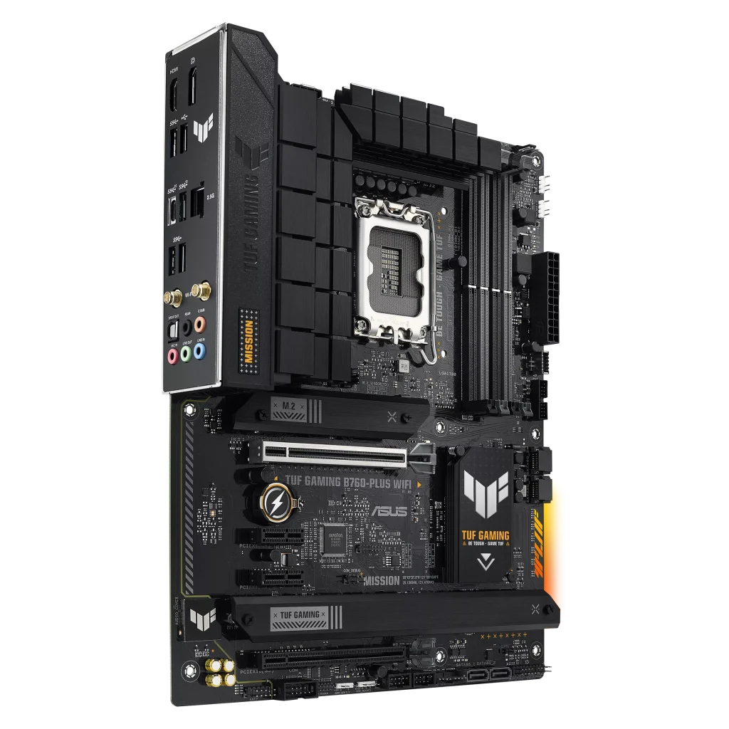 ASUS TUF GAMING B760-PLUS WIFI Motherboard, PCIe® 5.0, USB 3.2 Gen 2×2 Type-C® and a front-panel USB 3.2 Gen 2 Type-C® header, WiFi 6