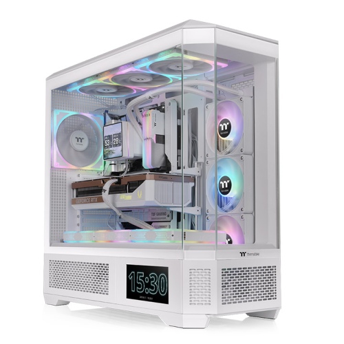 Thermaltake View 600 TG Full Tower Chassis, Four Panoramic Tempered Glass Panels, Massive 10-Fan & 420mm Radiator Support, E-ATX Full Tower Expansion Capacity, White