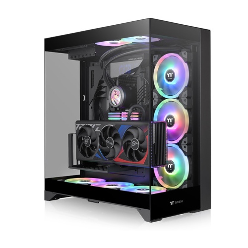 Thermaltake CTE E550 TG Mid Tower Chassis, Three-Panel Panoramic Tempered Glass View, Hidden-Connector Motherboard Support (BTF/Project Zero), Versatile Three-Way GPU Installation Options, Black